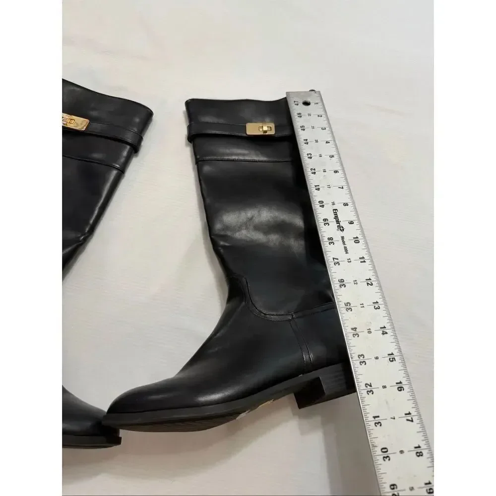 Gianni Bini Taharahhp Womens Buckle Mid-Calf Black Boots Size 7.5M 7 1/2 New